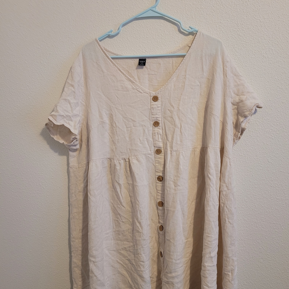 SHEIN Cream V-Neck Top #232
